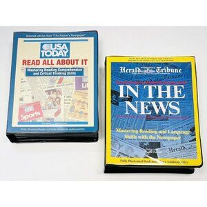Lot 2 International Herald Tribune USA Today Mastering Reading Cassette Book SET
